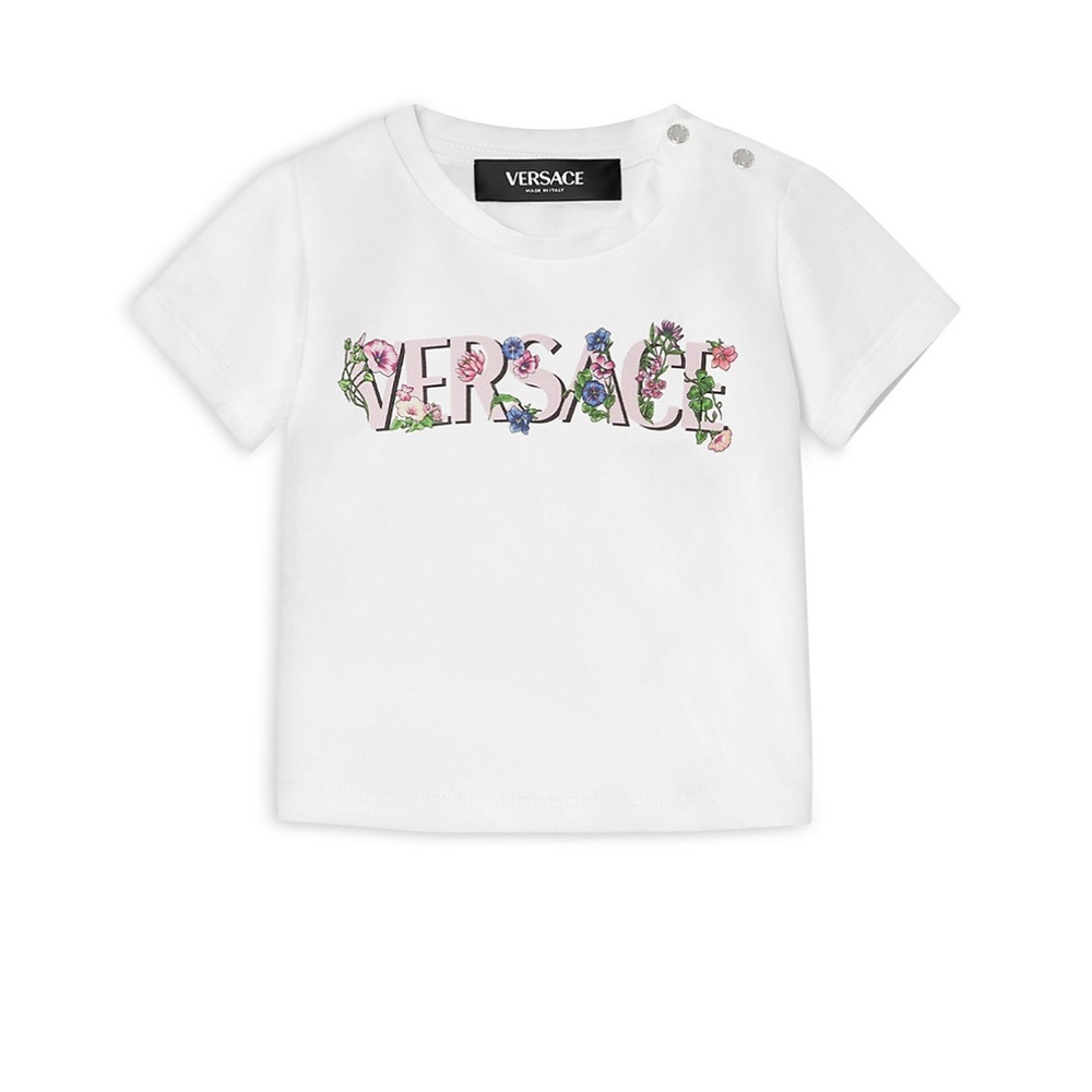 Versace White Floral Logo T-Shirt